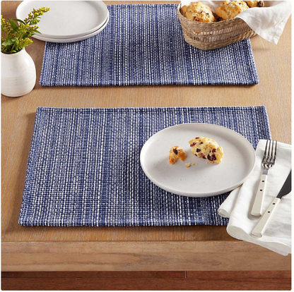 Sur La Table 8-Pack Cotton Placemat Set, Assorted Colors