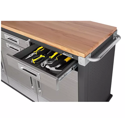 Seville Classics® UltraHD® 6-Drawer Rolling Workbench, 65.25" W x 20" D x 37.5" H