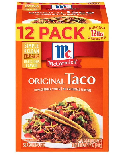 McCormick Original Taco Seasoning Mix (1 oz., 12 ct.)(2 pk)