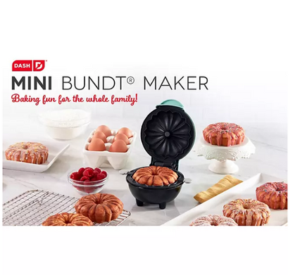 DASH Mini Bundt Cake Maker Machine for Kid-Friendly Breakfast, Snacks, Desserts & More with Non-stick Surface