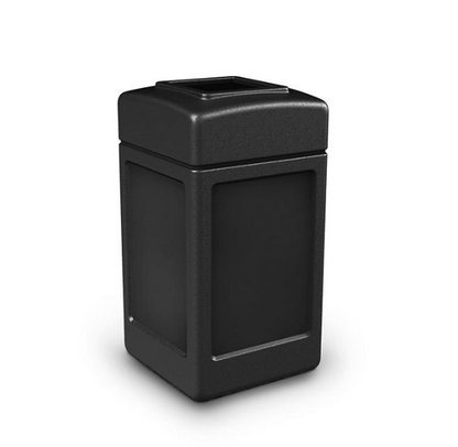 Commercial Zone Square Waste Container, Open Top Lid, 42 gal (Choose Your Color)