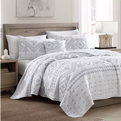 Brielle Home Cross Stitch Quilt Set (Various Sizes and Colors)