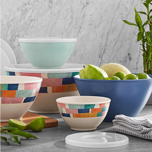 Member's Mark 10-Piece Bamboo Melamine Mixing Bowls with Lids Set (Assorted Colors)