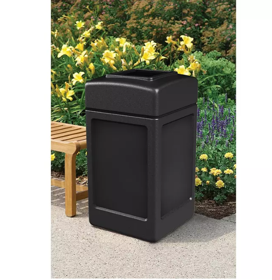 Commercial Zone Square Waste Container, Open Top Lid, 42 gal (Choose Your Color)