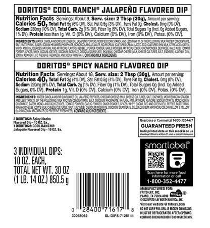 Doritos Two Flavor Dips Variety Pack (10 oz., 3 ct.)