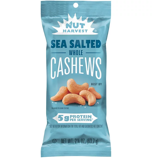 Nut Harvest Whole Cashews (2.25 oz., 8 ct.)