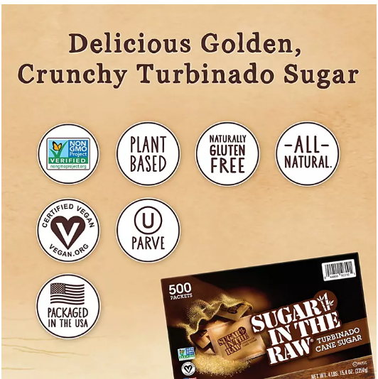 Sugar in the Raw Natural Cane Turbinado Sugar (4.5 g., 500 pk.)