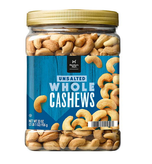 Member's Mark Unsalted Whole Cashews (33 oz.)