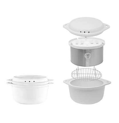 Kalorik 4.8 Quart Ceramic Steamer with Steaming Rack, White