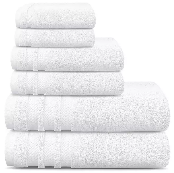 Finesse 100% Cotton 6-Piece Bath Towel Set (Assorted Colors)