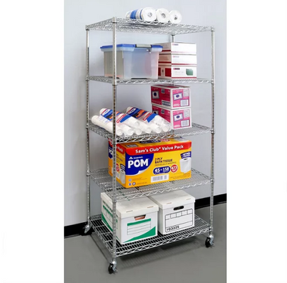 Seville Classics Heavy Duty 5-Level Steel Wire Shelving System