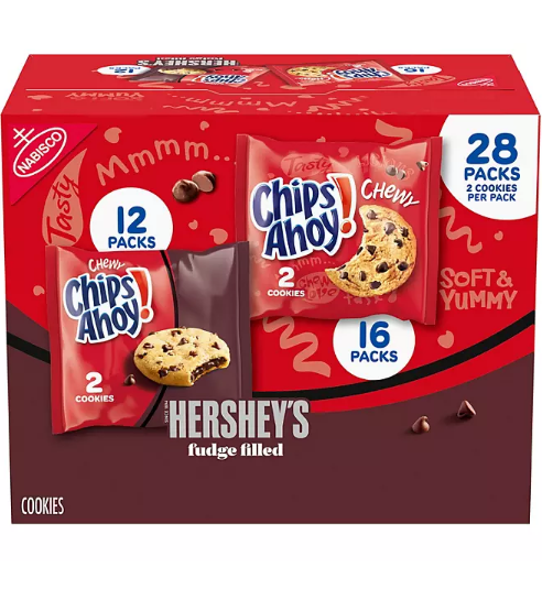 CHIPS AHOY! Chewy and Hershey Filled Chocolate Chip Cookies Variety Pack (28 pk.)