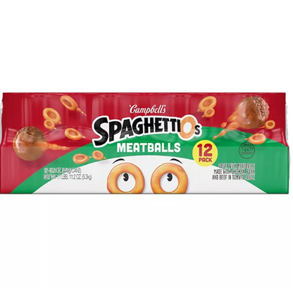 Campbell's SpaghettiOs Canned Pasta with Meatballs (15.6 oz., 12 pk.)