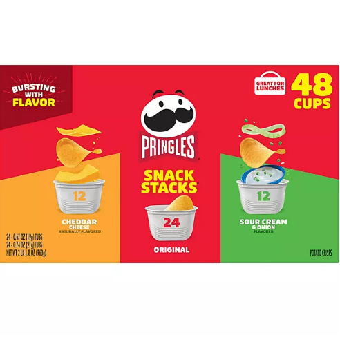 Pringles Potato Crisps Chips, Variety Pack, Snacks Stacks (33.8 oz. box, 48 ct.)