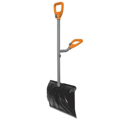 Ergie Shovel ERG-SNSH18 Steel Shaft Impact Resistant Snow Shovel, 18-Inch Shovel, 48-Inch Shaft, Push/Scoop Combination Blade