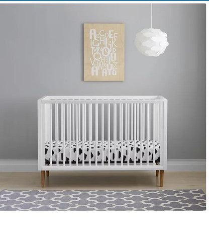 Contours Roscoe 3-in-1 Standard Crib, White and Maple Finish