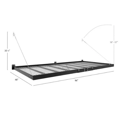 NewAge Products Pro Series 4'x8' and 2'x8' Wall-Mounted Steel Shelf Set