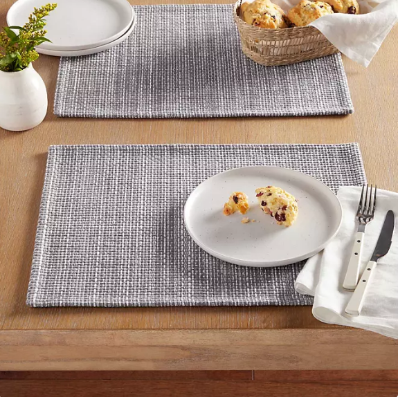 Sur La Table 8-Pack Cotton Placemat Set, Assorted Colors