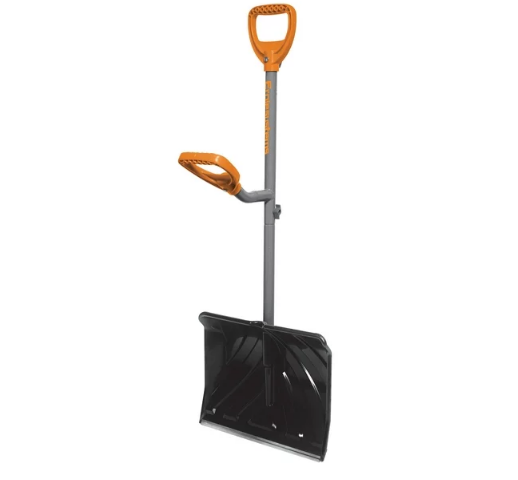 Ergie Shovel ERG-SNSH18 Steel Shaft Impact Resistant Snow Shovel, 18-Inch Shovel, 48-Inch Shaft, Push/Scoop Combination Blade