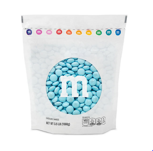 M&M’S Milk Chocolate Light Blue Bulk Candy in Resealable Pack (3.5 lbs.)