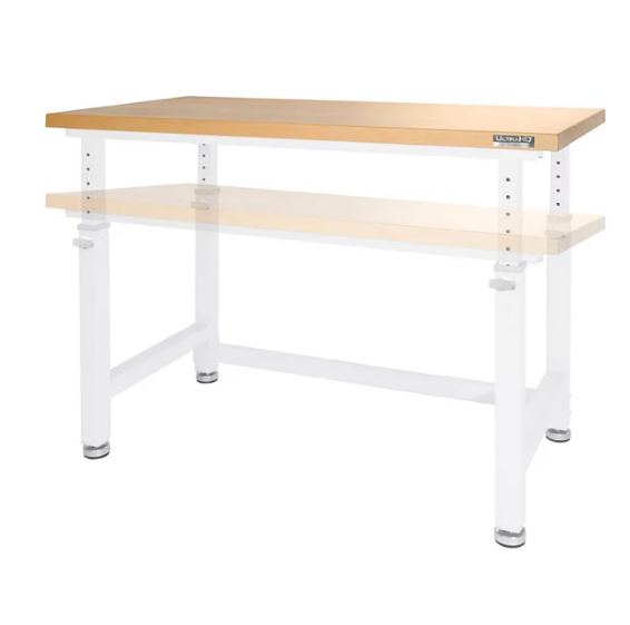 Seville Classics UltraHD® Height Adjustable Heavy Duty Workbench With Solid Wood Top, 48" x 24"