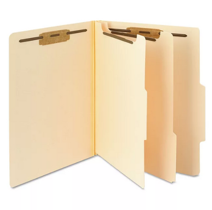 Smead 2/5 Cut Tab Six-Section Classification Folders with Divider, Manila (Letter, 10ct.)