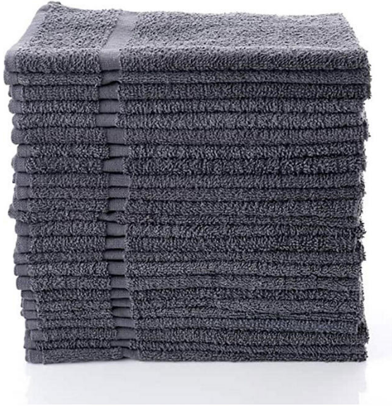 Hometex 100% Cotton Lightweight Hand Towels 12-pk. (16" x 27"), Gray