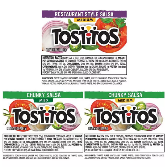 Tostitos Salsa Variety Pack Multipack (15.5 oz., 3 ct.)