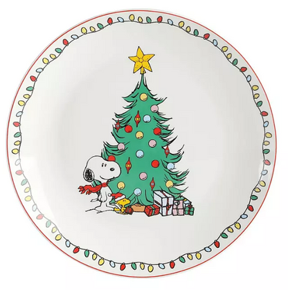 Peanuts Christmas 18-Piece Fine Ceramic Dinnerware Set