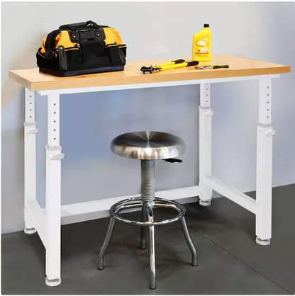 Seville Classics UltraHD® Height Adjustable Heavy Duty Workbench With Solid Wood Top, 48" x 24"