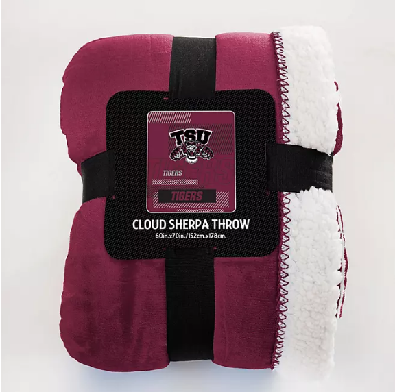 Officially Licensed NCAA Cloud Throw Blanket with Sherpa Back, 60" x 70"(Assorted Teams)