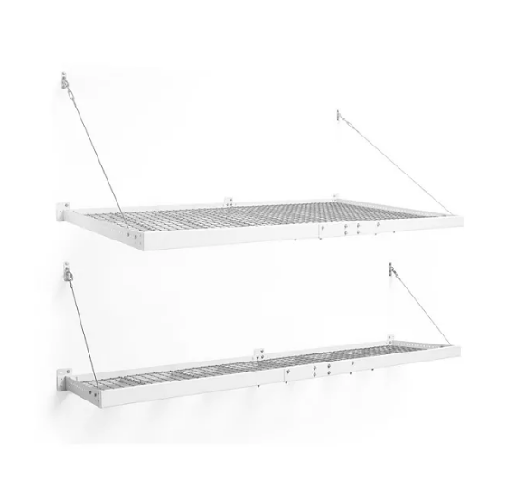 NewAge Products Pro Series 4'x8' and 2'x8' Wall-Mounted Steel Shelf Set