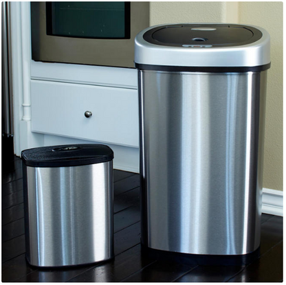 Nine Stars Stainless Steel Sensor Trash Can Set - 13.2 gal. / 2.1 gal.