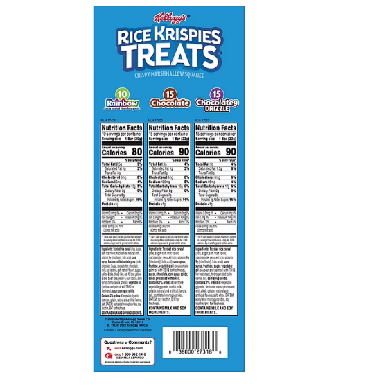 Kellogg's Rice Krispies Treats Squares Original With Gems 30.3oz