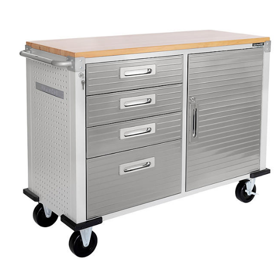 Seville Classics UltraHD Rolling Workbench, 48"W x 20"D x 37.5"H