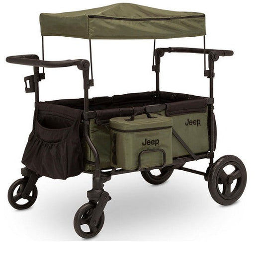 Jeep Deluxe Wrangler Stroller Wagon + Accessories (Black/Green)