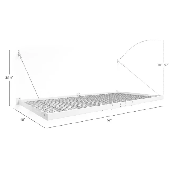 NewAge Products Pro Series 4'x8' and 2'x8' Wall-Mounted Steel Shelf Set