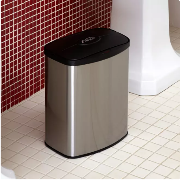 Nine Stars Stainless Steel Sensor Trash Can Set - 13.2 gal. / 2.1 gal.