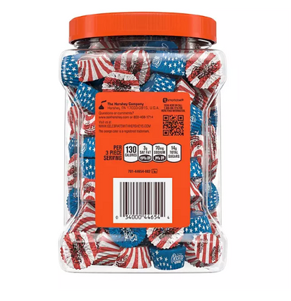 REESE'S Red, White and Blue Miniatures Milk Chocolate Peanut Butter Cups Candy, Bulk Jar (38 oz.)