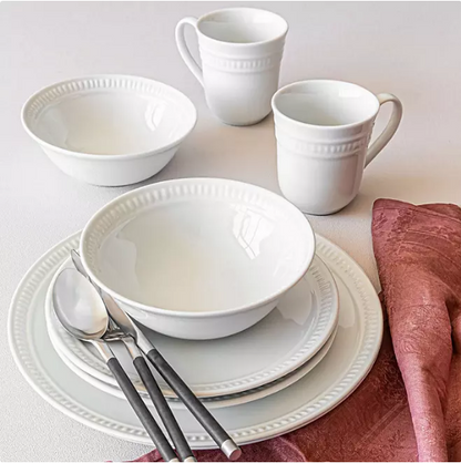 Overandback 32-Piece Embossed Dinnerware Set