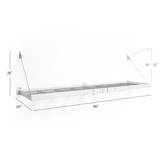 NewAge Products Pro Series 4'x8' and 2'x8' Wall-Mounted Steel Shelf Set