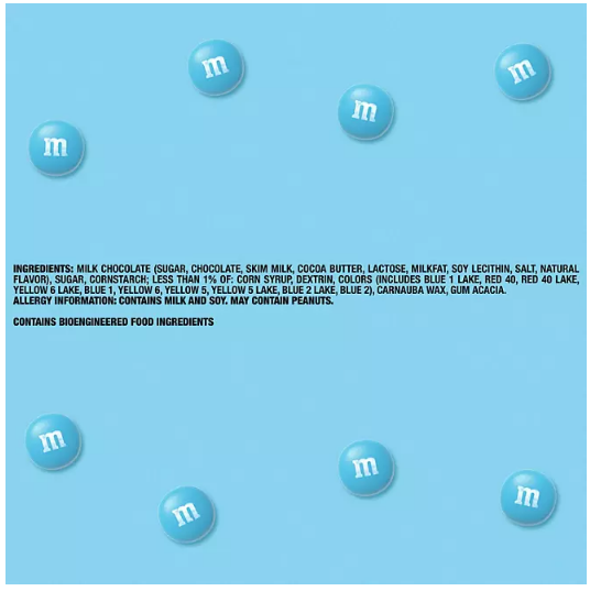 M&M’S Milk Chocolate Light Blue Bulk Candy in Resealable Pack (3.5 lbs.)