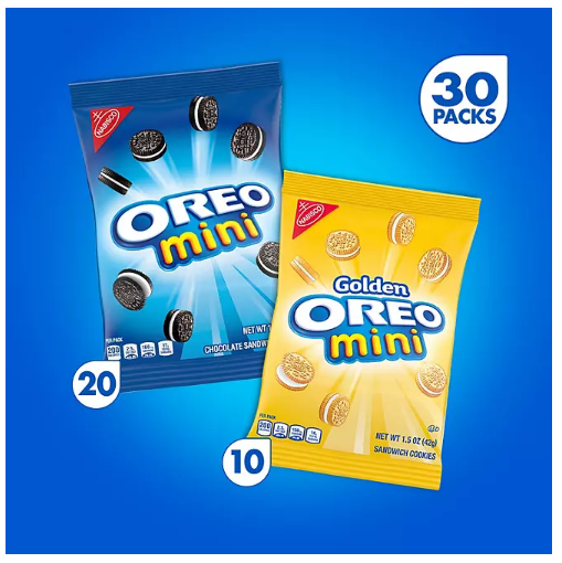 OREO Mini Mix Sandwich Cookies Variety Pack, Snack Packs (30 pk.)