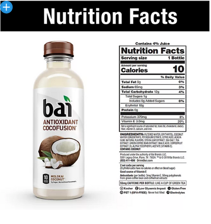 Bai Cocofusions Variety Pack, Antioxidant Infused Beverage (18 fl. oz., 15 pk.)