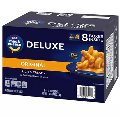 Kraft Deluxe Original Cheddar Macaroni and Cheese Dinner (14 oz., 8 pk.)