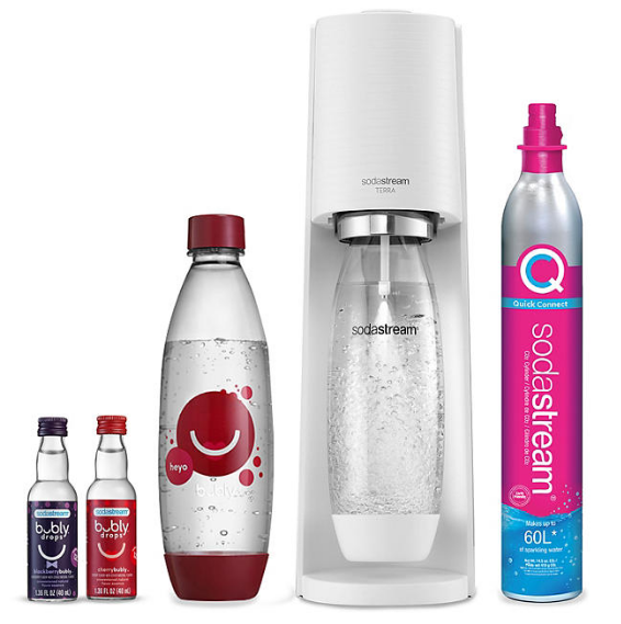 SodaStream Terra Starter Kit w/ Cherry Bubly Designed Bottle