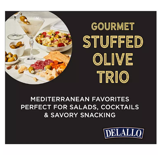 DeLallo Gourmet Stuffed Olive Trio (16 oz.)