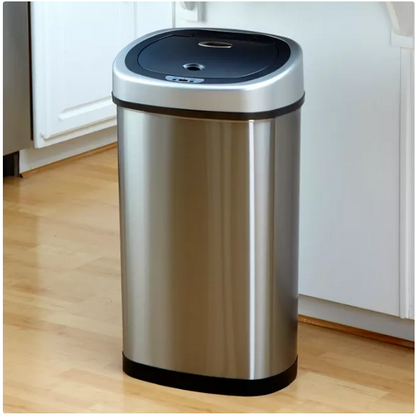 Nine Stars Stainless Steel Sensor Trash Can Set - 13.2 gal. / 2.1 gal.