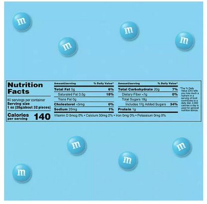 M&M’S Milk Chocolate Light Blue Bulk Candy in Resealable Pack (3.5 lbs.)