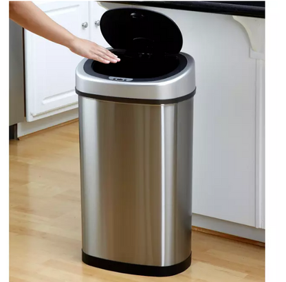 Nine Stars Stainless Steel Sensor Trash Can Set - 13.2 gal. / 2.1 gal.